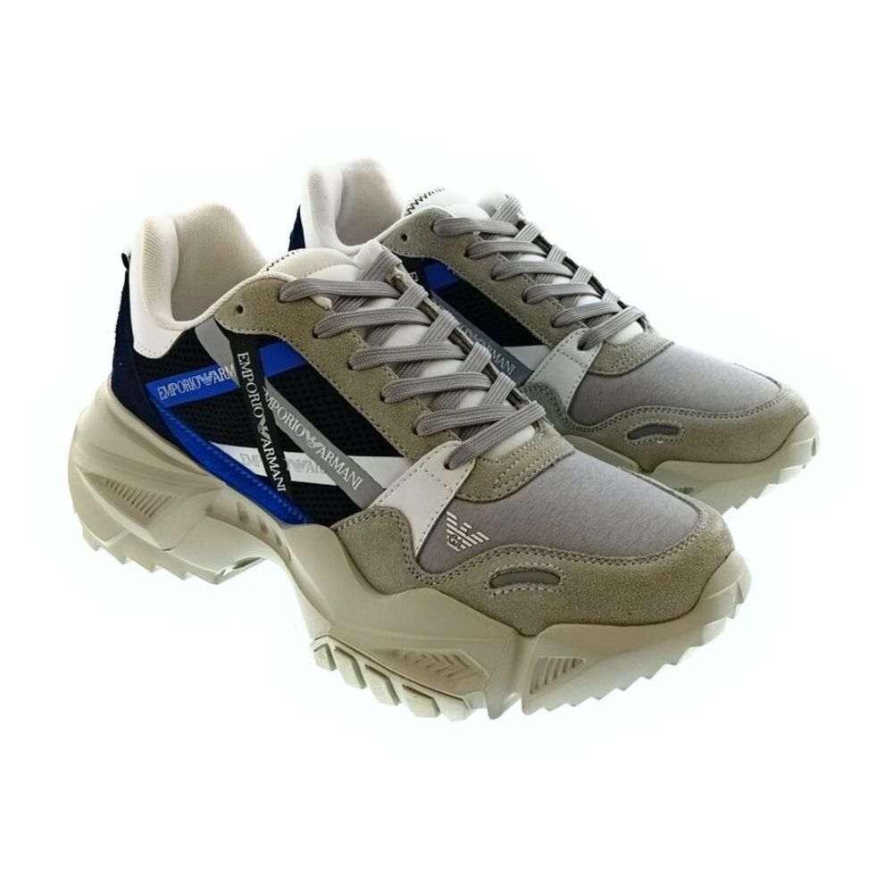 Emporio Armani Men's Black Navy Chunky Trail Sneakers